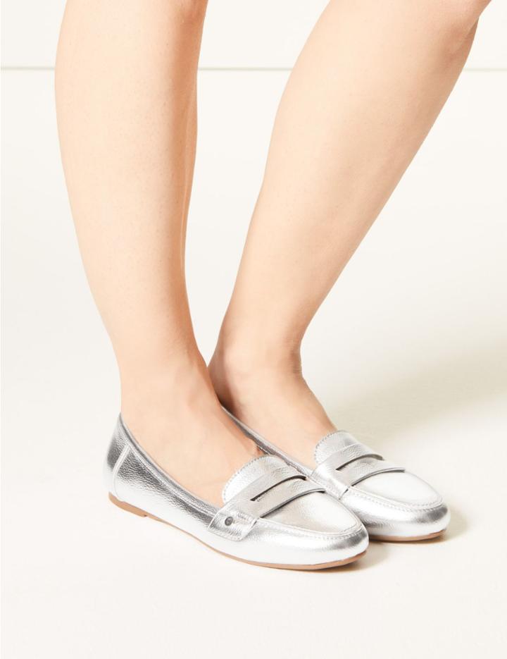 Marks & Spencer Penny Loafers Metallic