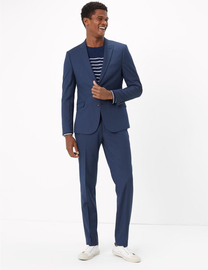 Marks & Spencer Skinny Fit Jacket With Stretch Indigo