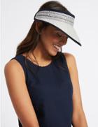 Marks & Spencer Woven Striped Visor Hat White Mix