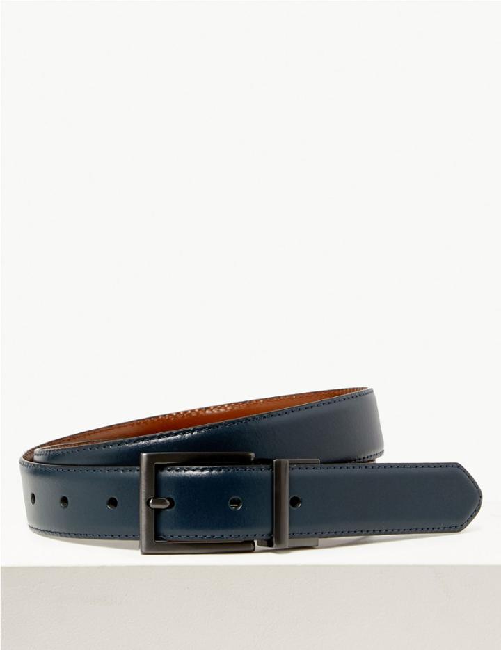 Marks & Spencer Leather Reversible Belt Navy