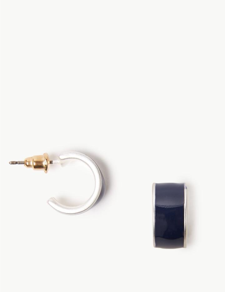 Marks & Spencer Modern Huggie Skin Kind&trade; Hoop Earrings Blue Mix