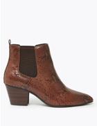 Marks & Spencer Block Heel Pointed Toe Chelsea Ankle Boots