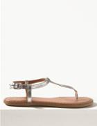 Marks & Spencer Open Toe T-bar Sandals Silver