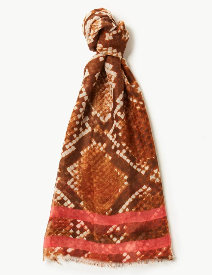 Marks & Spencer Animal Print Scarf Pink