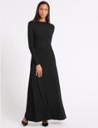 Marks & Spencer Jersey Turtle Neck Long Sleeve Maxi Dress Black