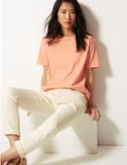 Marks & Spencer Pure Cotton Round Neck Straight Fit T-shirt Light Coral