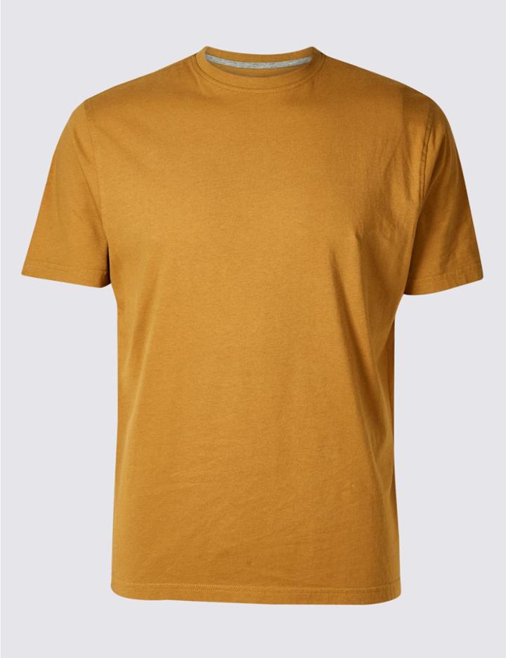 Marks & Spencer Pure Cotton T-shirt With Cool Comfort&trade; Ochre
