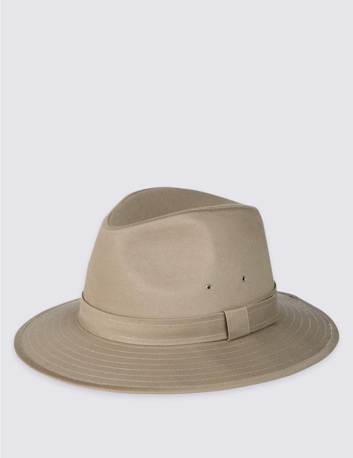 Marks & Spencer Pure Cotton Ambassador Hat Khaki