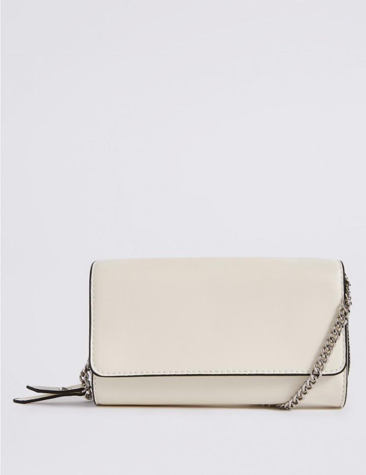 Marks & Spencer Faux Leather Cross Body Bag Metallic