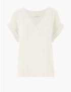 Marks & Spencer Pure Cotton Textured Short Sleeve T-shirt Cream