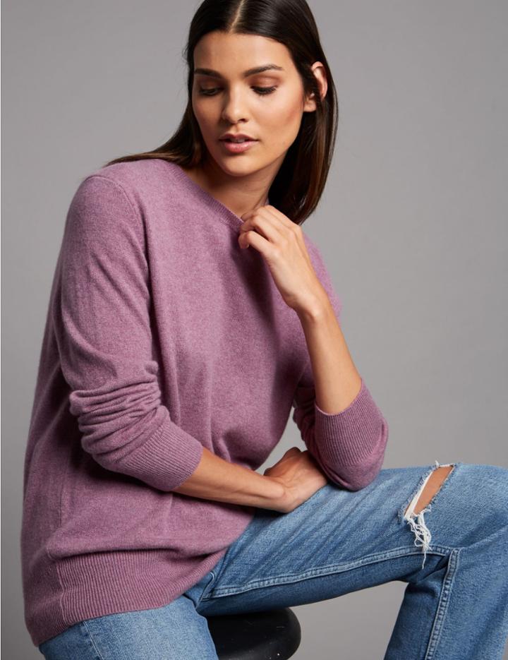 Marks & Spencer Pure Cashmere Round Neck Jumper Lilac