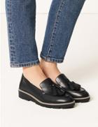 Marks & Spencer Leather Flatform Heel Tassel Loafers Black