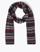 Marks & Spencer Fair Isle Scarf Red Mix
