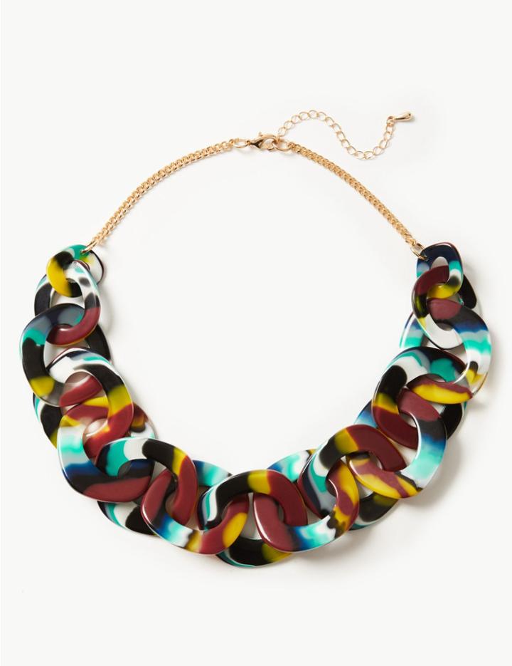 Marks & Spencer Link Necklace Brown Mix