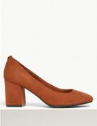 Marks & Spencer Suede Round Toe Court Shoes Terracotta