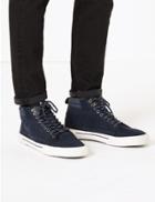 Marks & Spencer Suede High Top Trainers Navy