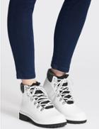 Marks & Spencer Block Heel Lace-up Ankle Boots White
