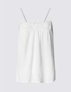 Marks & Spencer Pure Cotton Lace Crinkle Camisole Top Ivory