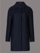 Marks & Spencer Wool Rich Peacoat Navy