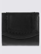 Marks & Spencer Leather Scallop Sunray Purse With Cardsafe&trade; Black
