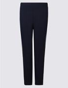 Marks & Spencer Side Stripe Tapered Leg Trousers Navy