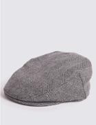 Marks & Spencer Wool Rich Flat Cap With Cashmere Grey