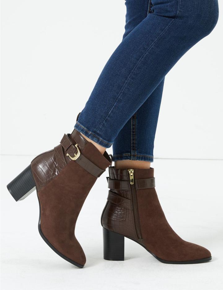 Marks & Spencer Buckle Block Heel Ankle Boots