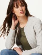 Marks & Spencer Textured Jersey Short Jacket Pearl Grey