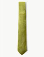 Marks & Spencer Pure Silk Satin Twill Tie Chartreuse