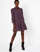 Marks & Spencer Printed Relaxed Mini Dress Purple Mix