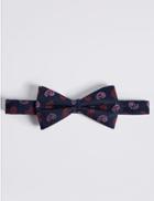 Marks & Spencer Pure Silk Paisley Print Bow Tie Magenta
