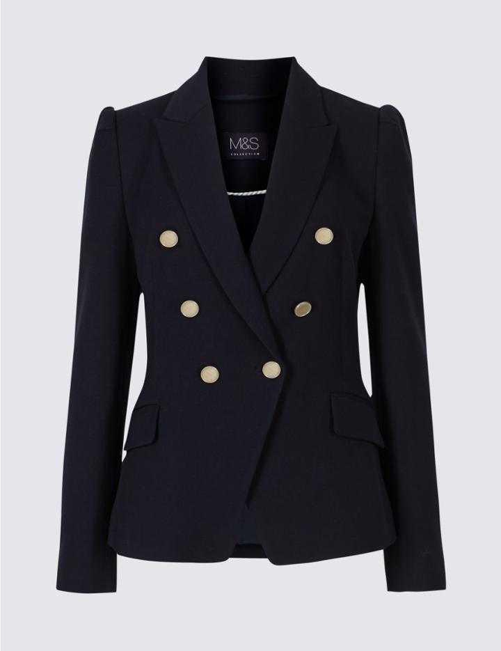 Marks & Spencer Gold Button Jacket Navy