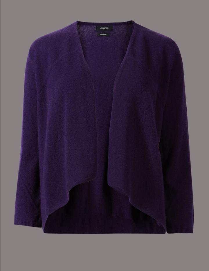 Marks & Spencer Pure Cashmere Waterfall Cardigan Berry
