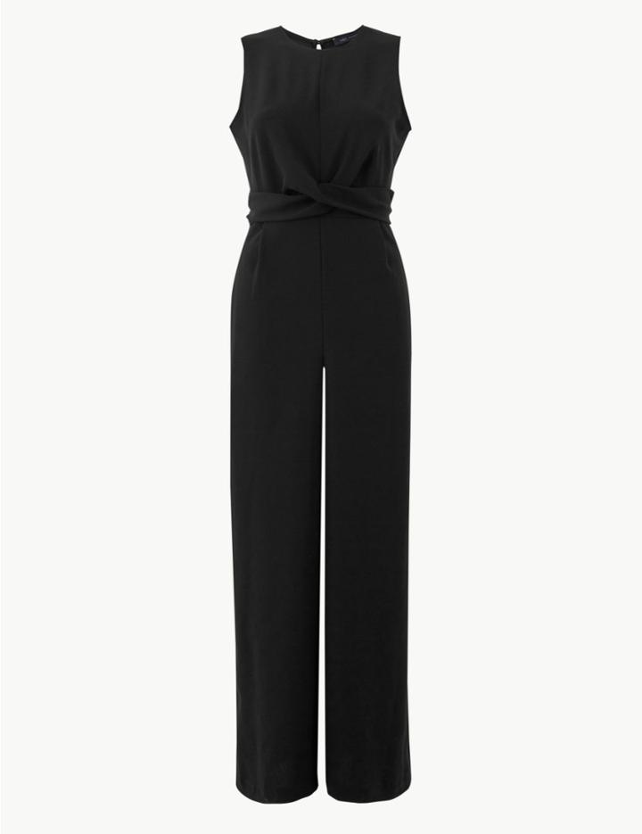 Marks & Spencer Twisted Drape Jumpsuit Black