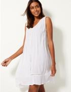 Marks & Spencer Cotton Rich Crinkle Swing Dress White