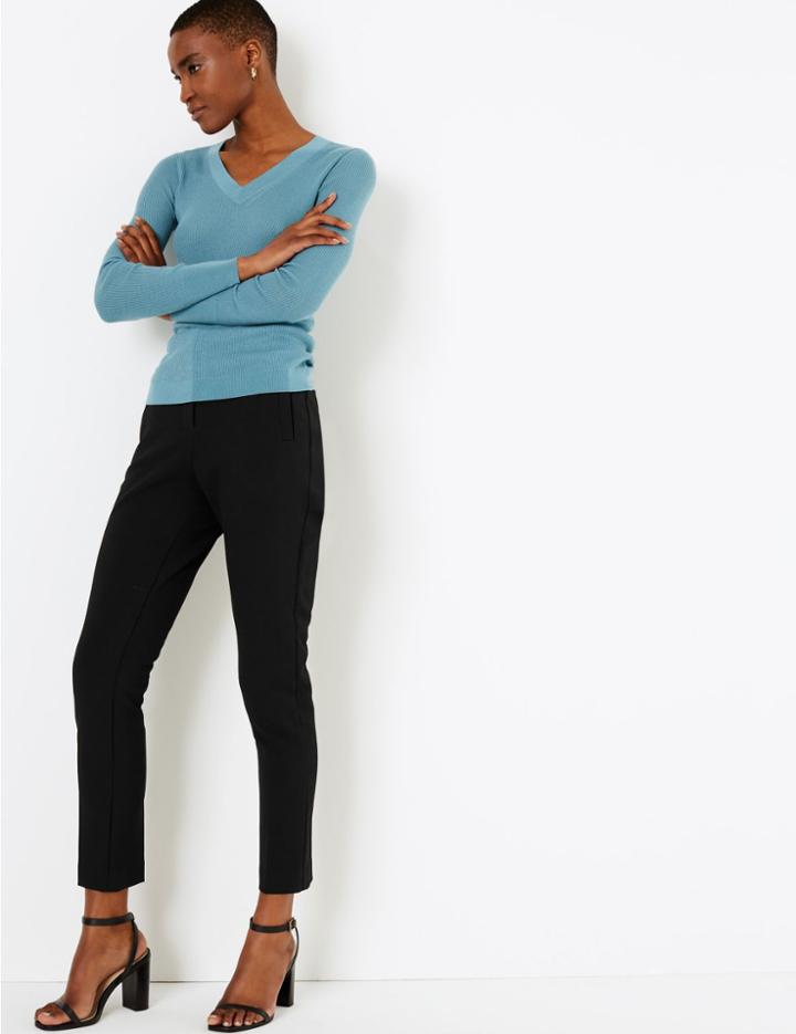Marks & Spencer Tailored Ankle Grazer Trousers Black