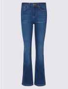 Marks & Spencer Mid Rise Slim Bootcut Jeans Medium Blue Mix