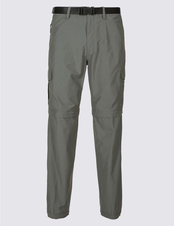 Marks & Spencer Regular Fit Trekking Trousers With Belt Grey