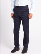 Marks & Spencer Regular Fit Pure Cotton Corduroy Trousers Air Force Blue