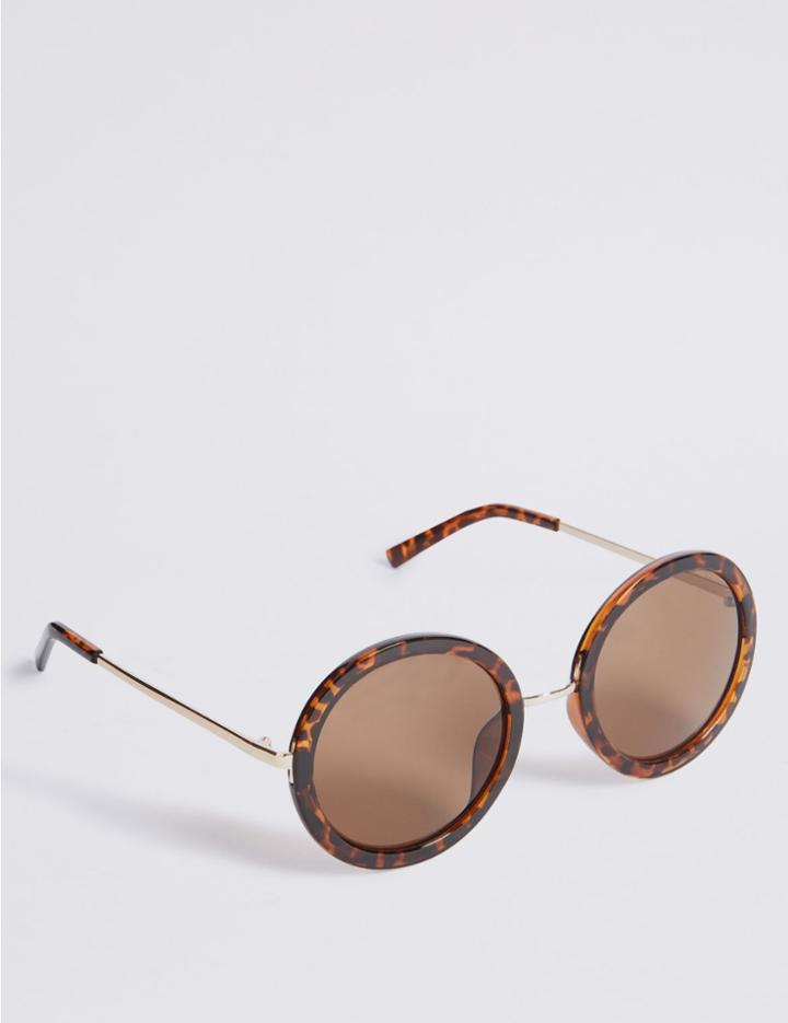 Marks & Spencer Tort True Round Sunglasses Brown Mix