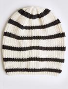 Marks & Spencer Striped Beanie Hat Cream Mix