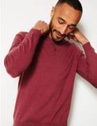 Marks & Spencer Cotton Rich Knitted Polo Medium Red