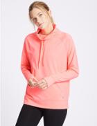 Marks & Spencer Funnel Neck Long Sleeve Top Very Pink