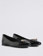 Marks & Spencer Trim Round Toe Ballerina Pumps Black