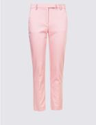 Marks & Spencer Cotton Rich Slim Leg Trousers Sugar Pink