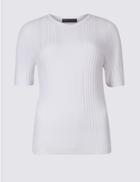 Marks & Spencer Round Neck Short Sleeve Jumper Soft White