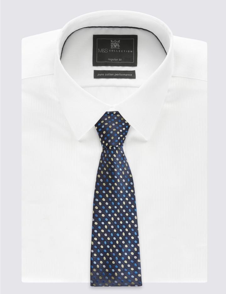 Marks & Spencer 2 Pack Spotted & Striped Ties Blue/yellow