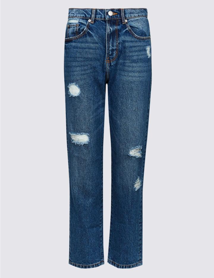 Marks & Spencer High Waist Straight Leg Jeans Indigo