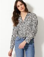 Marks & Spencer Oversized Animal Print Long Sleeve Shirt Multi