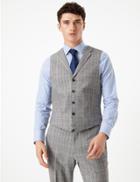 Marks & Spencer Tailored Wool Checked Waistcoat Grey